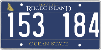RI license plate 153184