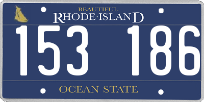 RI license plate 153186