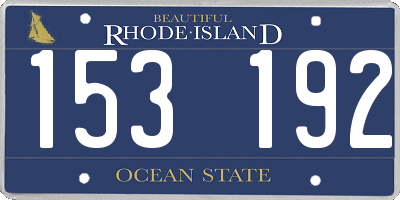RI license plate 153192