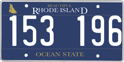 RI license plate 153196