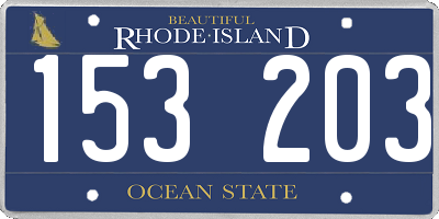 RI license plate 153203