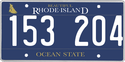 RI license plate 153204