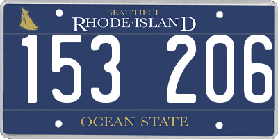 RI license plate 153206