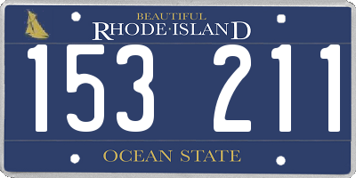 RI license plate 153211