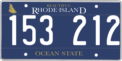RI license plate 153212