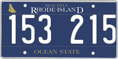 RI license plate 153215