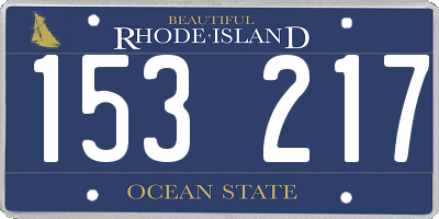 RI license plate 153217