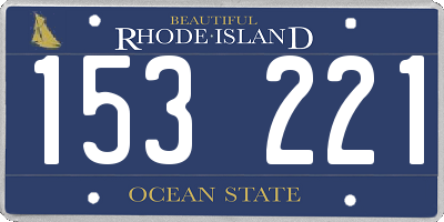 RI license plate 153221