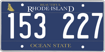 RI license plate 153227