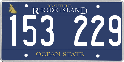RI license plate 153229