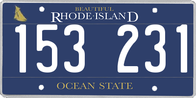 RI license plate 153231