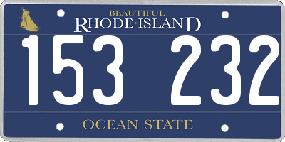 RI license plate 153232