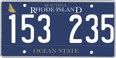 RI license plate 153235