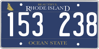 RI license plate 153238