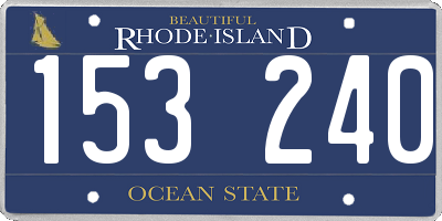 RI license plate 153240