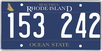RI license plate 153242