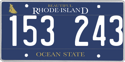 RI license plate 153243