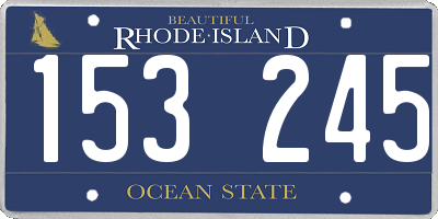 RI license plate 153245