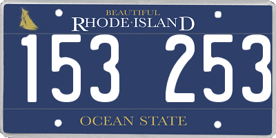 RI license plate 153253