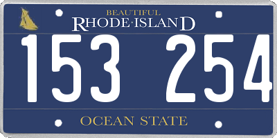 RI license plate 153254