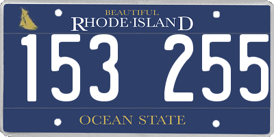 RI license plate 153255