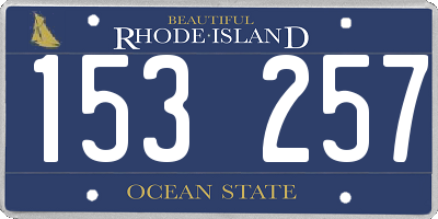 RI license plate 153257