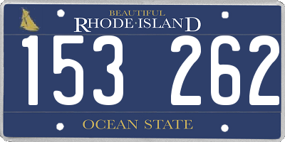 RI license plate 153262