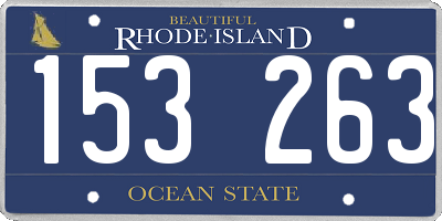 RI license plate 153263