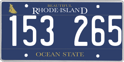 RI license plate 153265