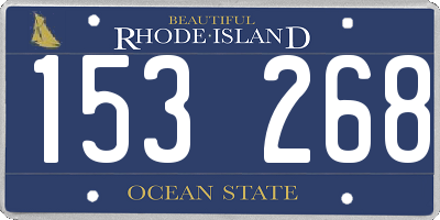 RI license plate 153268