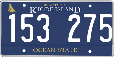 RI license plate 153275