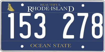 RI license plate 153278