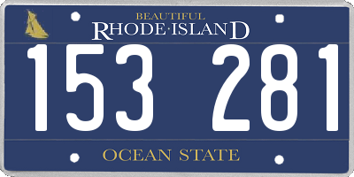 RI license plate 153281