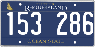 RI license plate 153286