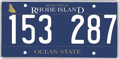 RI license plate 153287