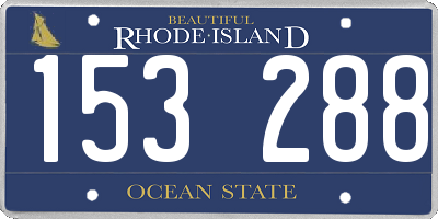 RI license plate 153288