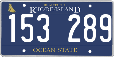 RI license plate 153289