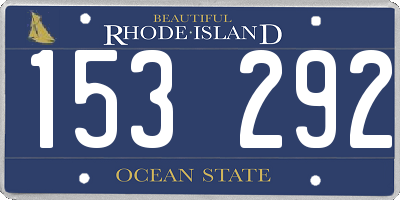 RI license plate 153292