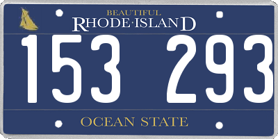 RI license plate 153293