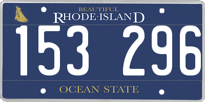 RI license plate 153296