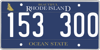 RI license plate 153300