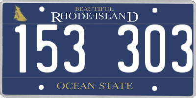 RI license plate 153303