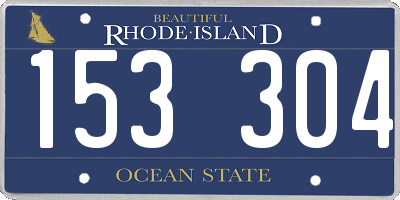RI license plate 153304