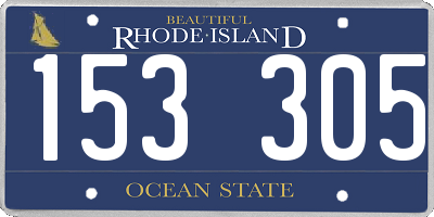RI license plate 153305