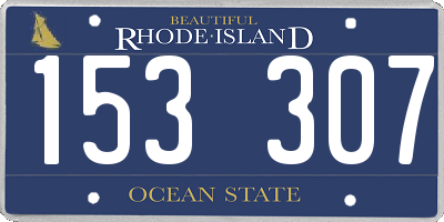 RI license plate 153307