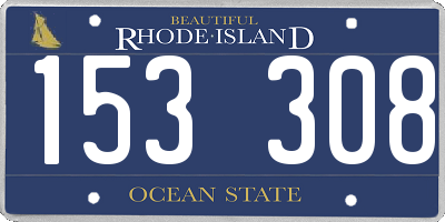 RI license plate 153308
