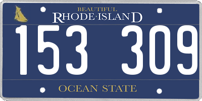 RI license plate 153309