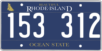RI license plate 153312