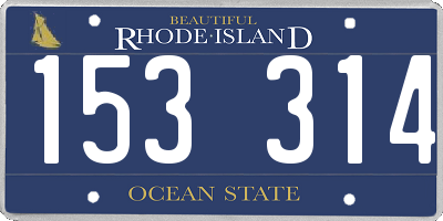 RI license plate 153314