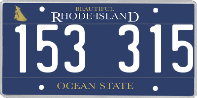 RI license plate 153315